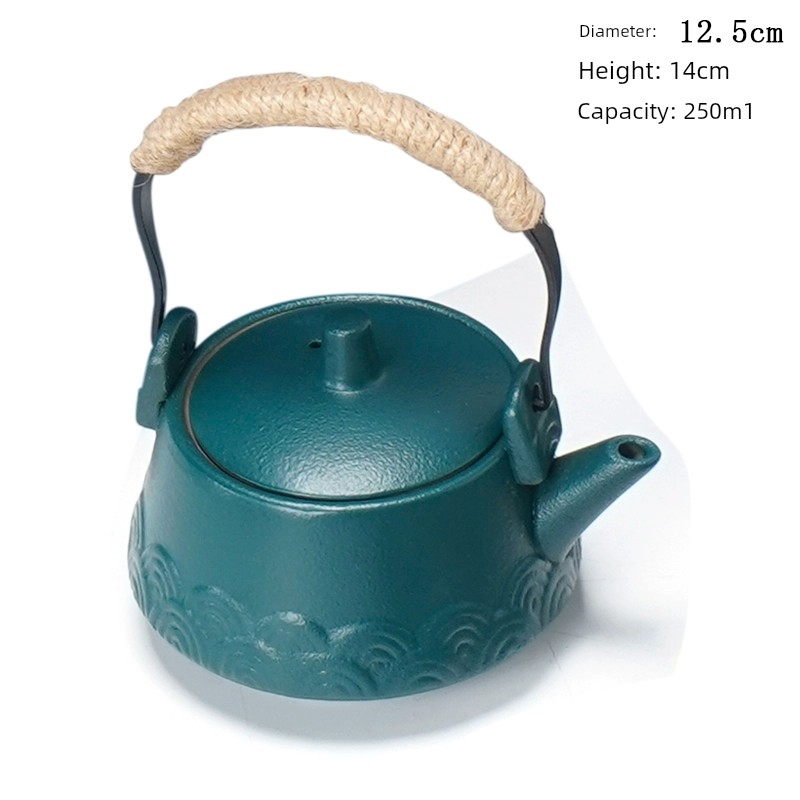日式側把壺西施茶壺蓋碗陶瓷家用泡茶杯子大容量功夫茶具黑陶茶壺|茶壺