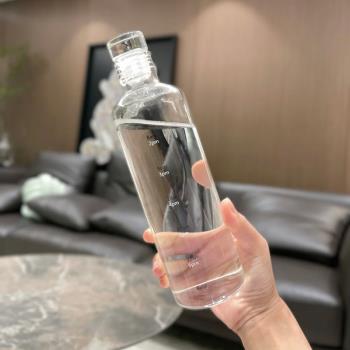 ins風時間刻度玻璃瓶透明隨手杯