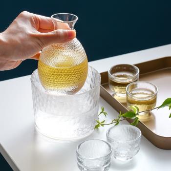 日式玻璃創意白酒酒具套裝家用小號一口杯酒杯子清酒杯分酒器酒壺