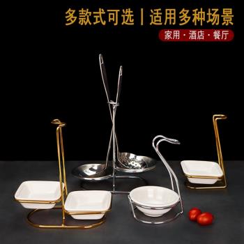 不銹鋼鍍鈦金色湯勺湯漏架餐具置物架火鍋店餐廳公筷公勺架收納架