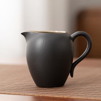 晨翔|禪風黑石頭釉公道杯 黑陶分茶器 日式功夫茶具粗陶分茶器