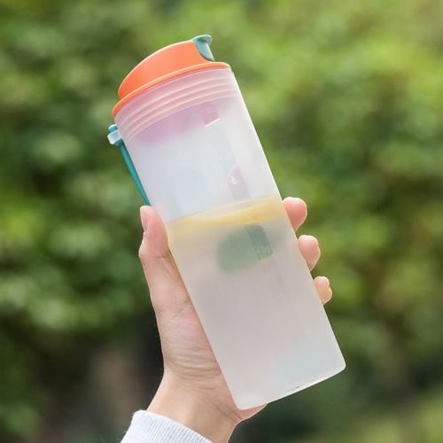韓版運動簡約塑料水杯男女學生便攜防漏情侶創意清新透明隨手杯子