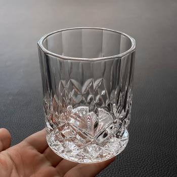 歐式創意刻花威士忌杯商用家用酒吧用品無鉛材質水晶玻璃易清潔