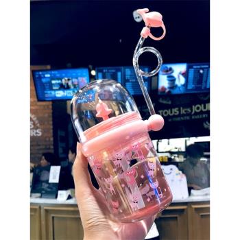 會噴水的小金魚水杯兒童可愛吸管噴泉海豚網紅喝水杯鯨魚寶寶杯子