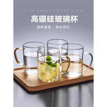 帶把手啤酒家用喝水高硼矽玻璃杯