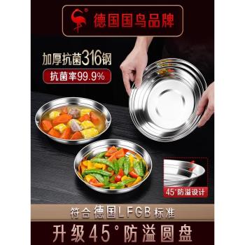三四鋼®316不銹鋼盤子家用菜盤高階感輕奢廚房湯盤深盤新款餐盤子