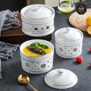 魚膠遼參盅燕窩魚翅鮑魚海參糖水碗撈飯位上餐具蠟燭加熱保溫爐碗