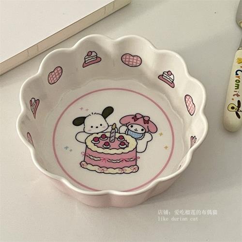 可愛日式卡通飯碗兒童面碗寶寶米飯碗塑料碗家用餐具仿陶瓷湯碗