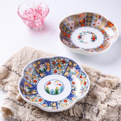 創意料理餐具復古貼花五瓣花型碗日式小吃碗酒店前菜盤日料刺身盤