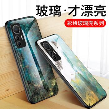 適用Xiaomi 12 Lite手機殼全包防摔2203129G矽膠保護套小米12青春版彩繪玻璃大理石mi12lite男女款潮牌軟外殼