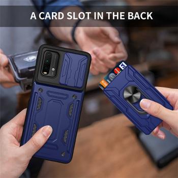 【可插卡】適用紅米note9手機殼4G版帶卡包小米redminote9保護套全包鏡頭蓋M2010J19SC氣囊防摔redmi外殼子nt