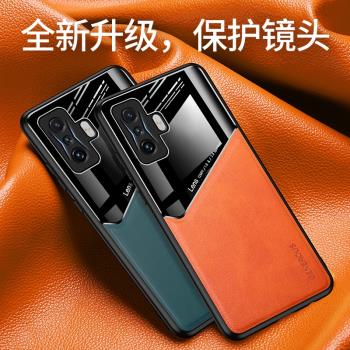 適用小米Poco F4 GT手機殼全包防摔pocof4gt保護套硅膠21121210G內置磁吸片F4GT皮紋外殼子米poco f4gt男女款