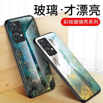 適用OnePlus Nord CE 2 Lite手機殼全包防摔玻璃保護套一加NordCE2Lite彩繪大理石1+nordce2Lite男女款軟外殼