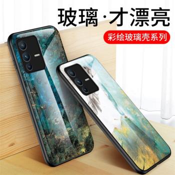適用VIVOS12手機殼保護套vivoS12Pro全包防摔V2162A彩繪玻璃s12潮牌男女S12pro新款V2163A大理石紋viv0外殼子