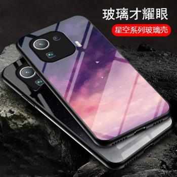 適用小米11手機殼小米11pro星空玻璃保護套全包防摔mi11矽膠軟邊男女生新款個性創意por時尚彩繪5g潮牌十一外