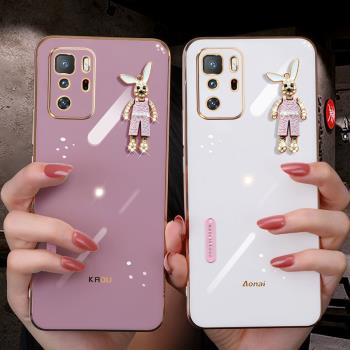 適用紅米note10手機殼保護套小米redmi note10pro矽膠軟殼N0TE10全包防摔十por可愛兔子卡通公仔noto少女款外