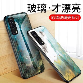 適用vivoy72手機殼矽膠vivo y725g保護套男女款潮牌viovy72全包防摔軟硬殼vovoy72大理石紋voviy72彩繪玻璃外