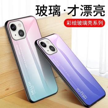 適用蘋果iPhone13手機殼彩繪新款13promax矽膠保護套13mini網紅ins風13promax男女13por玻璃十三迷你防摔全包