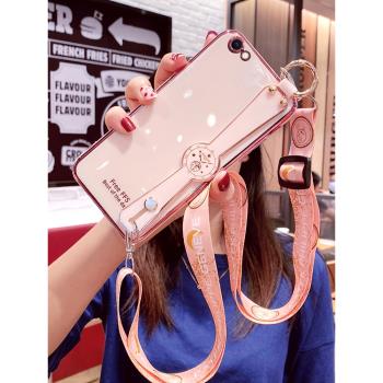 iphone6手機殼6s保護6plus矽膠套蘋果7全包ip8防摔8puls軟殼7p女款6sp個性i6六i8八i7七網紅6p斜挎掛繩8p潮牌