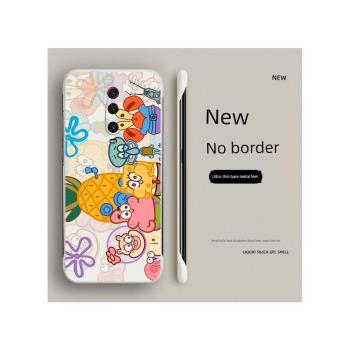 海綿寶寶適用紅米K50手機殼k60e無邊框至尊版男k40pro+趣味k40游戲增強版網紅可愛k20女款k30s卡通k30紀念版