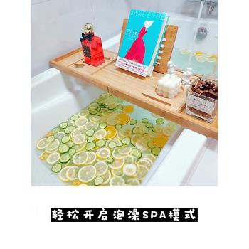 浴桶酒店會所平板竹木白色泡澡