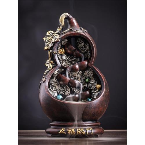 倒流香粒艾草檀香除臭去味香薰家用室內樹脂五福臨門高山香爐送禮