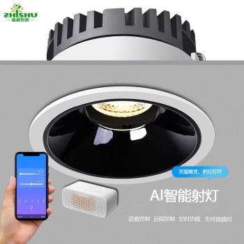 植樹照明天貓精靈已接入米家APP小度直連Google home echo語音手機控制智慧燈具超薄可調角度矮款智慧led射燈