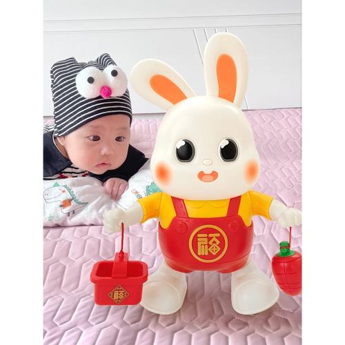 嬰兒玩具0到1抬頭練習訓練寶寶跳舞兔子新生兒哄娃神器3到6個月歲