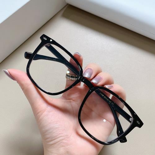 2022款TR90透明黑框時尚素顏防藍光眼鏡 男女可配鏡手機護目眼鏡