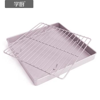 學廚家用烤箱烘焙10.5寸冷卻網架正方形蛋糕麵包烤盤用不沾烤架