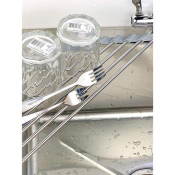 輕便式折疊三角形水槽置物架瀝水架碗筷架海綿濾水架不銹鋼收納