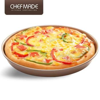 chefmade學廚 8寸金色不粘pizza盤披薩圓形烤盤 烘焙模具