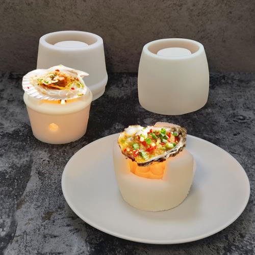 抖音網紅鹽雕火爐模具烤生蠔扇貝意境菜裝飾手工DIY鹽爐硅膠磨具