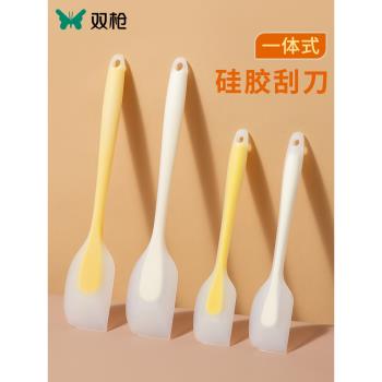 雙槍矽膠刮刀耐高溫鏟子一體式刮板奶油抹刀油刷食品級烘焙工具