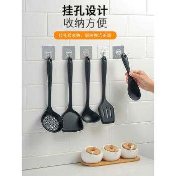 不粘鍋矽膠鏟炒菜鏟子耐高溫家用不銹鋼廚具專用護鍋矽膠鍋鏟套裝
