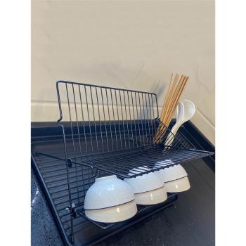 可折疊雙層廚房臺面式瀝水碗架