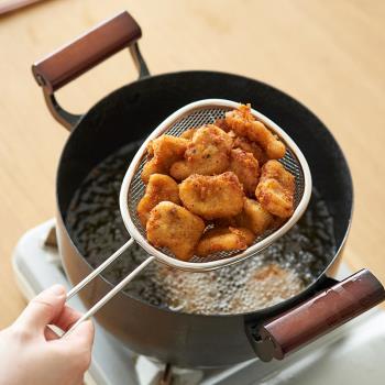 肆月浮生 家用不銹鋼濾油漏勺 廚房油炸過濾神器炸鍋濾網瀝油網篩