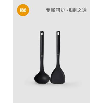 火候不粘鍋矽膠鏟勺炒菜鏟子湯勺一體矽膠成型
