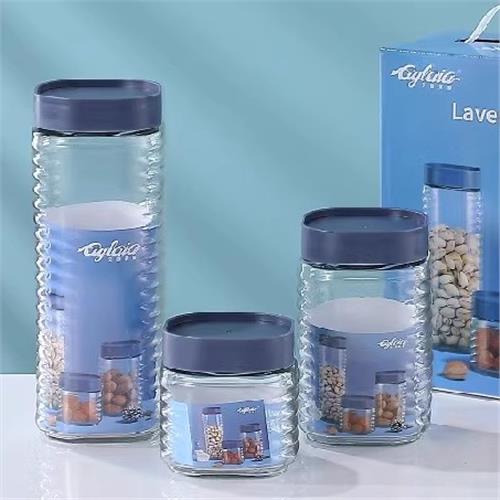 食品級密封罐玻璃大碼零食廚房五谷雜糧儲物罐子禮盒套裝促銷禮品