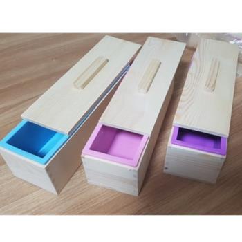 手工皂矽膠模渲染冷制皂木盒加蓋長方形自制香皂diy模具1200g特惠