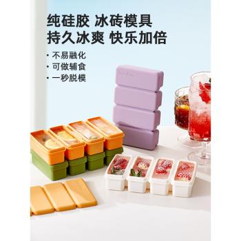 冰塊模具家用冰箱自制輔食冰格冰棒雪糕凍冰塊冰糕冰磚矽膠製冰盒