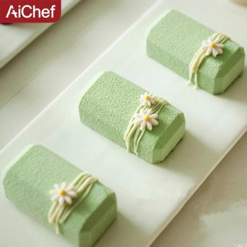 AiChef 6連立體金磚水晶寶石磚塊法式西點慕斯蛋糕矽膠模具