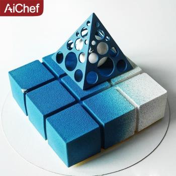 AiChef 九宮格 切割正方形法式甜點慕斯蛋糕矽膠模具西點烘焙工具