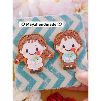 Mayz妹兜老師女神母親節可愛卡通人物糖霜餅幹模具烘焙家用按壓式