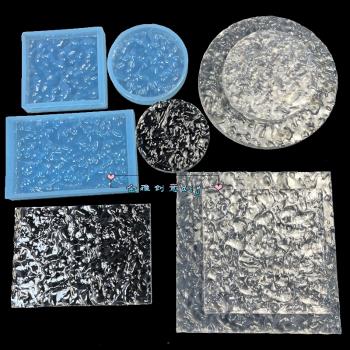 金雅創意diy 水波紋擺臺模具波浪圓形方形託牌底座壓泥板矽膠翻模