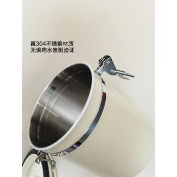 咖啡豆儲存罐咖啡粉密封罐單向排氣咖啡養豆儲存收納不銹鋼養豆罐