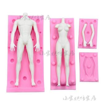 翻糖人偶立體身體模具 男女全身矽膠模具 DIY黏土手辦軟陶泥人體