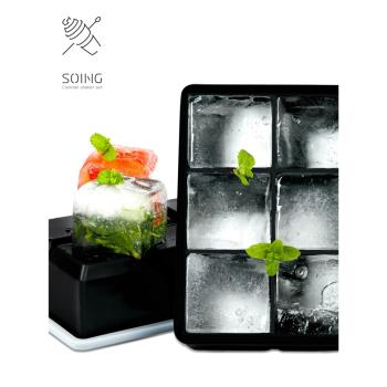SOING食品級軟矽膠冰格冰模具製冰盒商用家用大容量球形帶蓋冰球