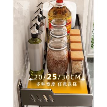 槍灰廚房置物架免打孔壁掛調料架加寬調味品多功能家用大全收納架