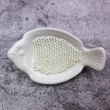 日式和風魚形陶瓷蒜泥器研磨板